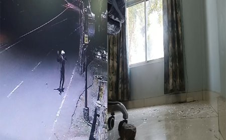 पूर्व वित्त मंत्री तरुण भनोत के दफ्तर में पत्थरबाजी