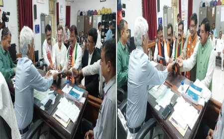 नामांकन रैली में कांग्रेस-बीजेपी का शक्ति प्रदर्शन 