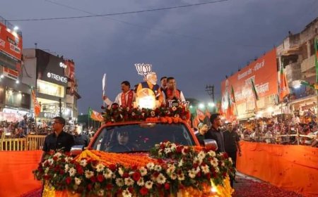 जबलपुर में द मोदी शो...एक घण्टे के रोड शो में एक झलक पाने बेताब दिखे लोग