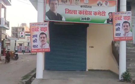 अमेठी से हटाए गए रॉबर्ट वाड्रा के पोस्टर्स