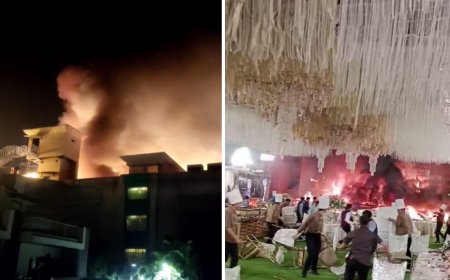 जबलपुर: विजन महल के पार्टी हॉल में भड़की आग