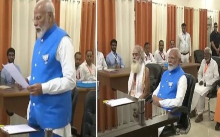 पीएम मोदी ने वाराणसी से भरा नामांकन