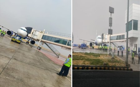 जबलपुर के डुमना एयरपोर्ट पर पहली बार हवाईयात्रियों को मिली एयरोब्रिज की सुविधा