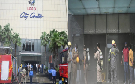 नोएडा- लॉजिक्स मॉल में लगी आग