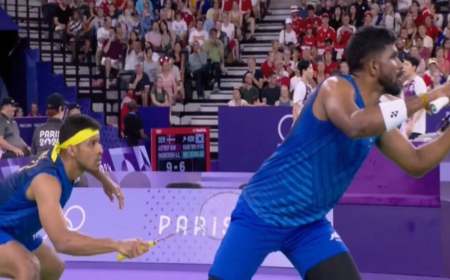पेरिस ओलंपिक 2024 :  क्वार्टर फाइनल मुकाबले में मलेशिया से हारे सात्विक-चिराग