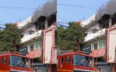 Jabalpur News: केसी लैब के ऊपर बने घर में भड़की आग