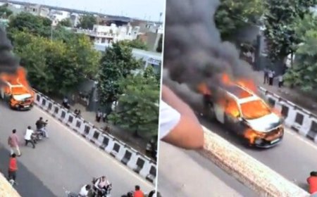 VIRAL VIDEO- पिंक सिटी की सड़कों पर द बर्निंग कार