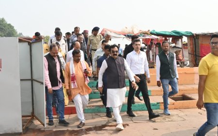 सरयू तट की तर्ज पर विकसित होगा जबलपुर का गौरीघाट, मंत्री राकेश सिंह ने एमपीआरडीसी के अफसरों संग किया घाट का निरीक्षण