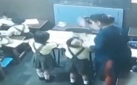 एबीसीडी नहीं पढ़ने पर नर्सरी के छात्र को मैडम ने पीटा