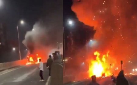 एम्बुलेंस में थी प्रेग्नेंट लेडी, तभी आग का गोला बनी गाड़ी