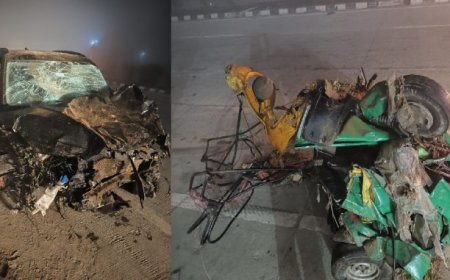 बिजनौर में रफ़्तार का खूनी खेल, कार ने ऑटो को मारी टक्कर, दूल्हा-दुल्हन समेत 7 मौत 