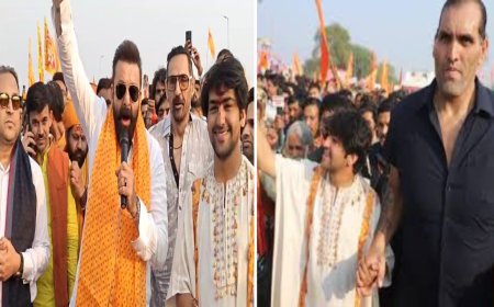 संजय दत्त और द ग्रेट खली ने धीरेन्द्र शास्त्री के साथ की पदयात्रा 