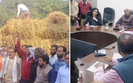 Jabalpur News : पराली के निदान के लिए आदर्श मॉडल की मांग,पराली लेकर किसानों का प्रदर्शन