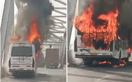 बिहार में यात्रियों से भरी बस में भड़की आग