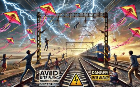 मकर संक्रांति पर रेलवे की पटरियों के आसपास पतंगबाजी न करें