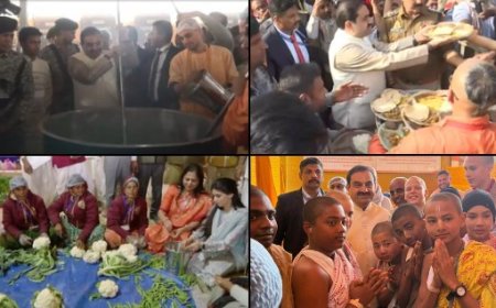 महाकुंभ पहुंचे गौतम अडानी, भोजन वितरण कर लगाई डुबकी