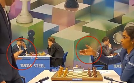 भारत की वैशाली से उज्बेकिस्तान के ग्रैंडमास्टर याकुबोएव ने नहीं मिलाया हाथ