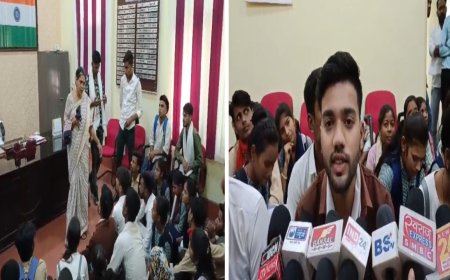 कुलपति कक्ष में NSUI का धरना