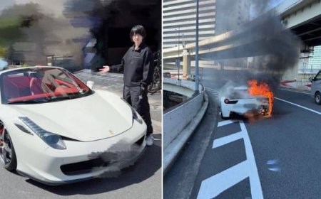 एक घंटे पहले ली कार 20 मिनट में हुई खाक, धू-धू कर जली Ferrari 458 Spider