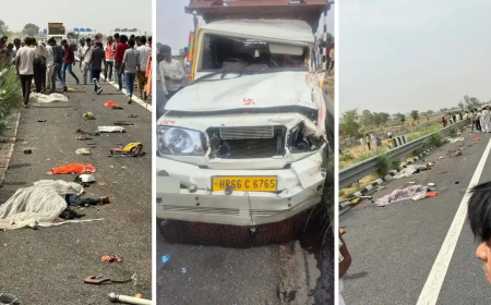 नूंह जिले में भीषण सड़क हादसा- तेज रफ्तार पिकअप वाहन ने सफाई कर्मियों को कुचला 