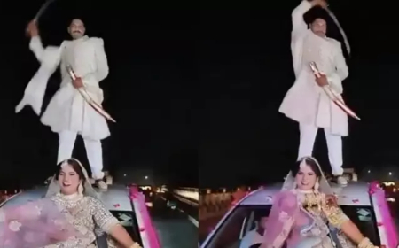 सोशल मीडिया पर वायरल होने के लिए फिर दूल्हा-दुल्हन कार के बोनट पर चढ़ पोज देते आए नजर 