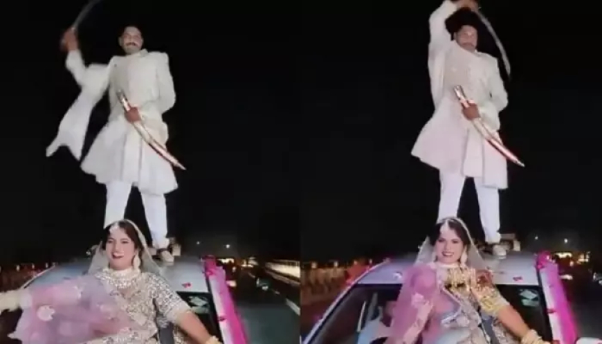 सोशल मीडिया पर वायरल होने के लिए फिर दूल्हा-दुल्हन कार के बोनट पर चढ़ पोज देते आए नजर