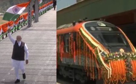 प्रधानमंत्री मोदी ने किया चिनाब और अंजी रेलवे ब्रिज का उद्घाटन