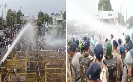 पूजा की थाली सजा कर फ्लाईओवर का लोकार्पण करने पहुंचे कांग्रेसी, वाटर कैनन का इस्तेमाल, कई गिरफ्तार